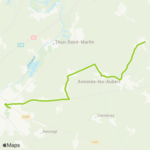 TUC Villers-en-Cauchies - Cambrai Station Bus map