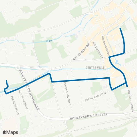 Transurbain Tour d’Évreux map