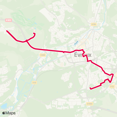 Transurbain CH Eure-Seine > la Madeleine – Hôtel de ville > la Madeleine map