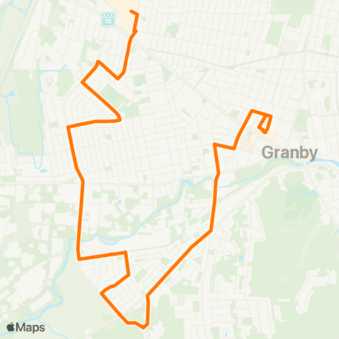 Transport Urbain Granby Sud map