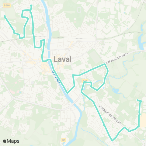 TUL Espace Mayenne > Faluères map