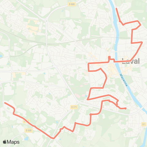 TUL St-Berthevin (Les Loges) > Halage map
