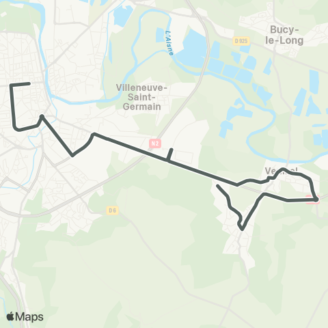 TUS Billy-s/-Aisne - Venizel - Gare - Ctre-ville map