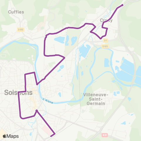 TUS Crouy - Centre-ville - Gare map