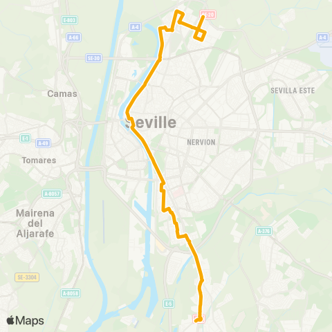 TUSSAM Bellavista-S. Jeronimo-Pino Montano map