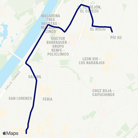 TUSSAM Plaza Duque - Poligono Norte - las Golondrinas map