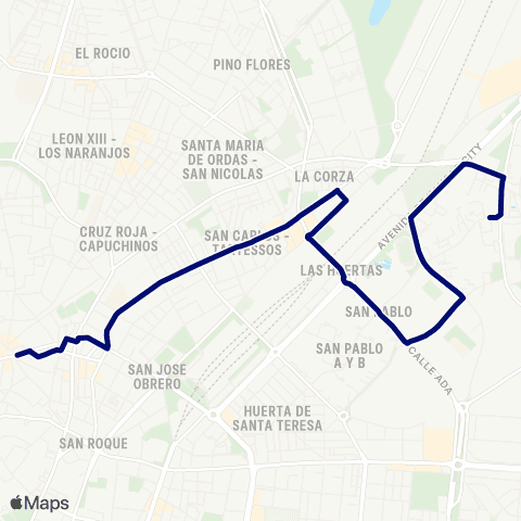 TUSSAM Ponce de León - Polígono de San Pablo map