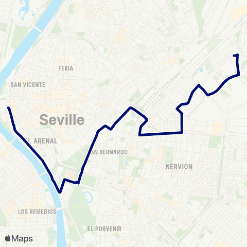 TUSSAM Plaza de Armas - Polígono San Pablo map