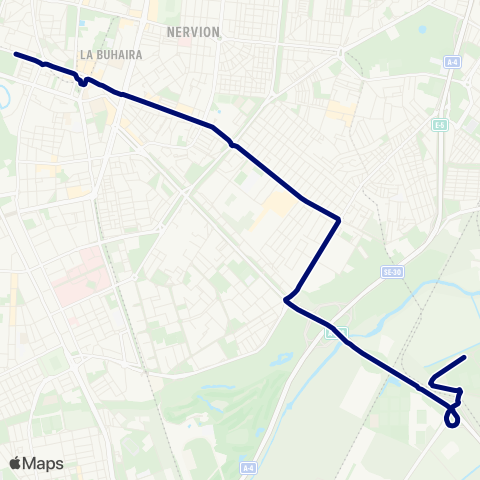 TUSSAM Prado - Univ. P. Olavide map