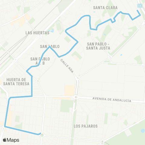 TUSSAM Gran Plaza - Santa Clara map