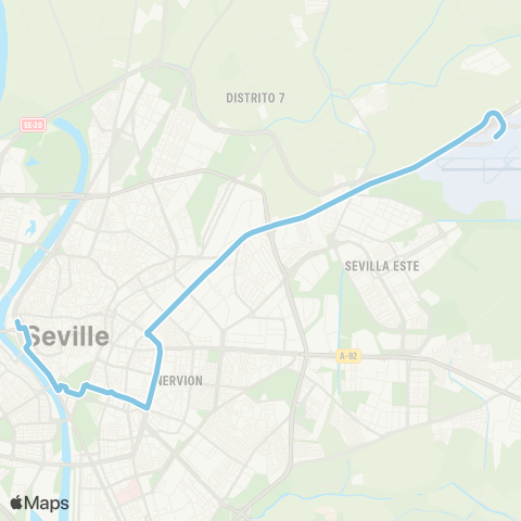 TUSSAM Aeropuerto map