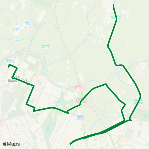 TUSSAM Circular Macarena Norte Sentido B map