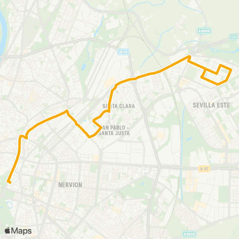 TUSSAM P.S.Sebastian - Alcosa map