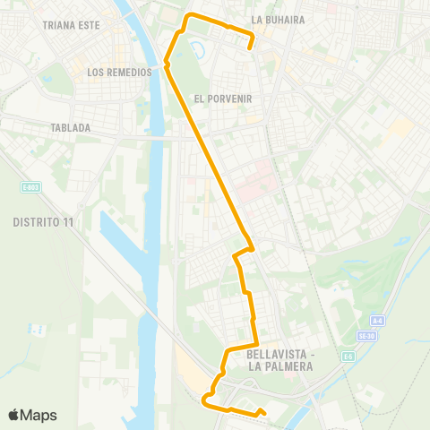 TUSSAM San Bernardo - Ciudad de la Justicia map