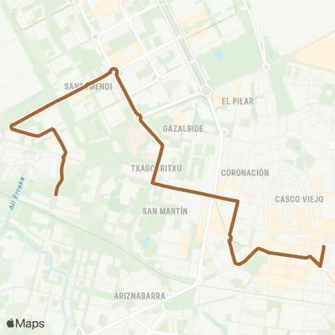 TUVISA Borinbizkarra - Paz map