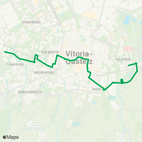 TUVISA Aldaia - Larrein map