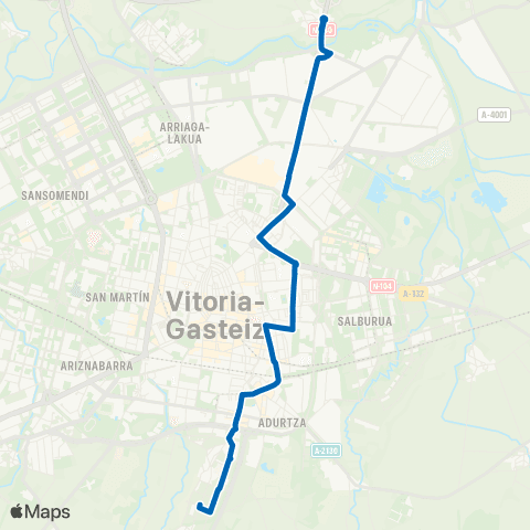 TUVISA Gamarra - Goikolarra map