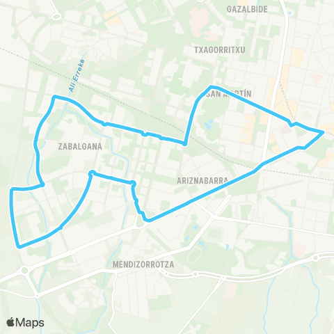 TUVISA Armentia - Zabalgana map