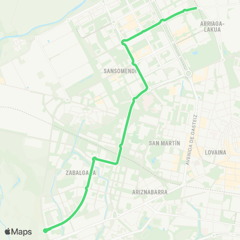 TUVISA Zabalgana - Lakua map