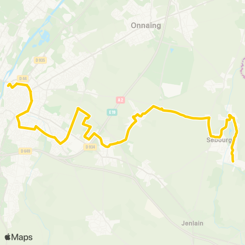 Transvilles Valenciennes - Sebourg Triez map