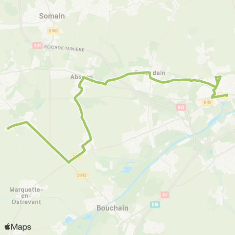 Transvilles Emerchicourt - Abscon - Denain Espace Villars map