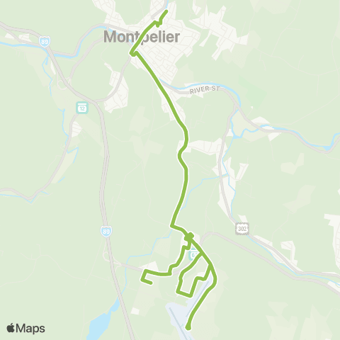 Tri-Valley Transit Montpelier Hospital Hill map