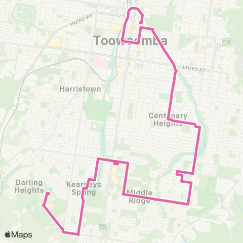 Translink Toowoomba UniSQ - Centenary Heights - City map