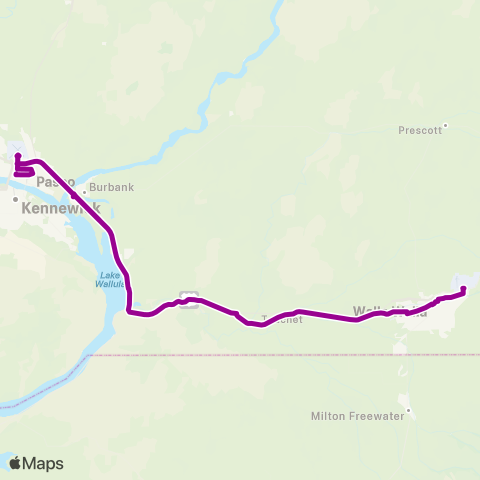 Travel Washington Intercity Bus Grape Line map