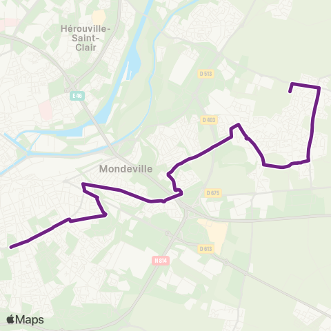 Twisto Cuverville Champ Picot - Caen Rostand Fresnel map