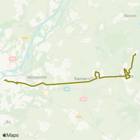Twisto Caen Gare SNCF - Troarn Bures / Troarn Stade map