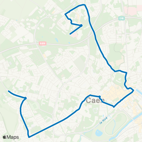 Twisto Caen Mémorial - Caen Beaulieu Brazza map