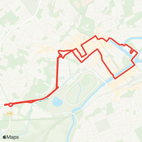 Twisto Caen Palais des Sports via Ctre-ville de Caen map