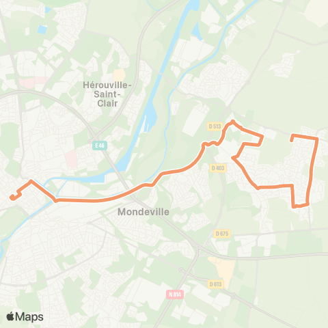 Twisto Cuverville Champ Picot - Caen Théâtre map