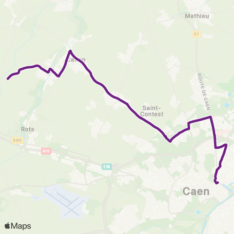 Twisto Ste-Croix Hôtel Fortuné - Caen Calvaire St-Pierre map
