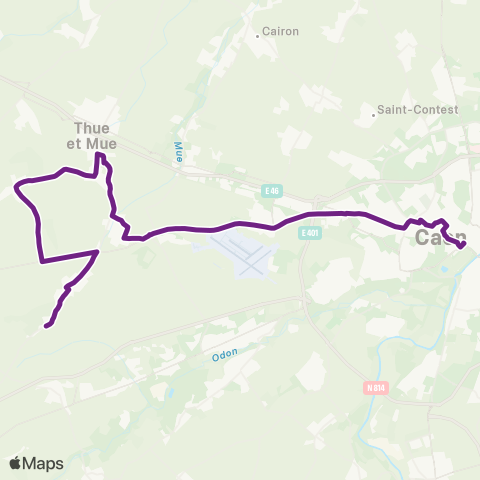 Twisto Thue et Mue Cheux Bourg - Caen Gare SNCF map