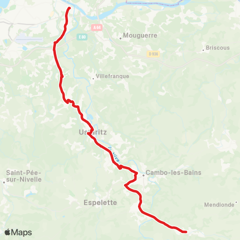 Txik Txak Louhossoa / Espelette - Bayonne map