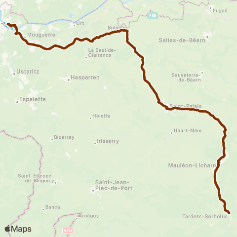 Txik Txak Bayonne - St-Palais - Mauleon - Tardets-Sorholus map