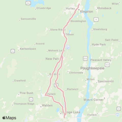 UCAT New Paltz - Newburgh map