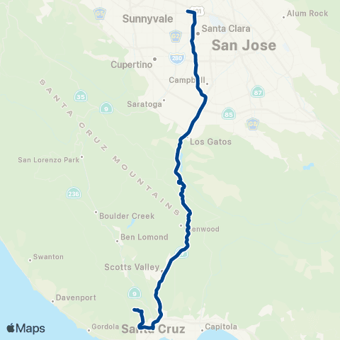 UCSC TAPS Silicon Valley Connector map