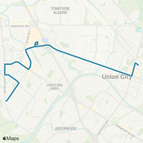Union City Transit Dyer map