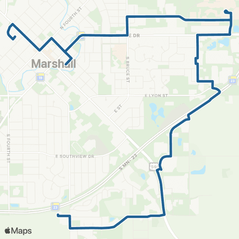 United Community Transit Marshall Blue Route map