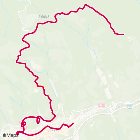 Udalbus Eibar Eibar - Arrate map