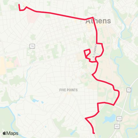 UGA Transit Weekender map