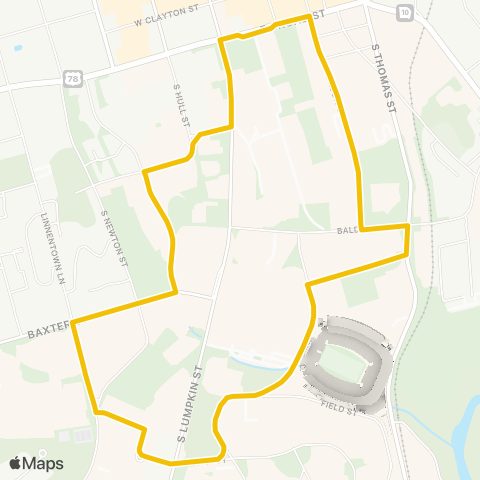 UGA Transit West Campus map
