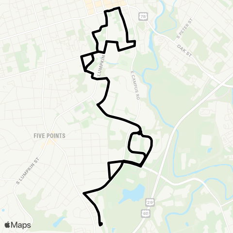 UGA Transit Campus Housing Night map