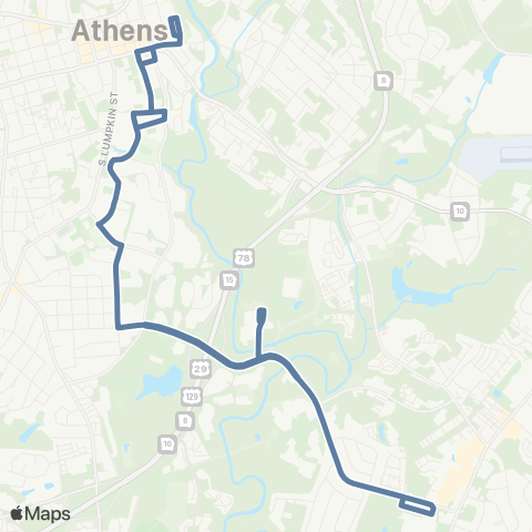 UGA Transit North South Night map