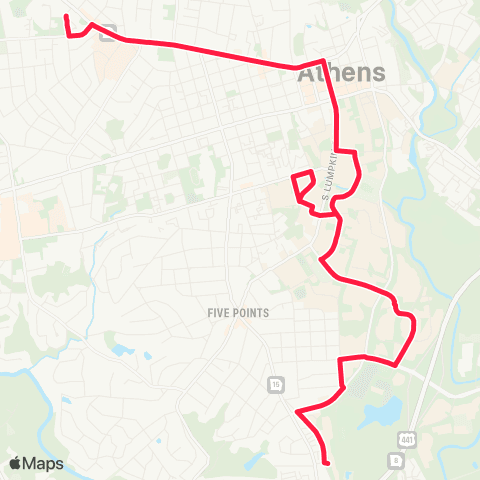 UGA Transit Weekender map
