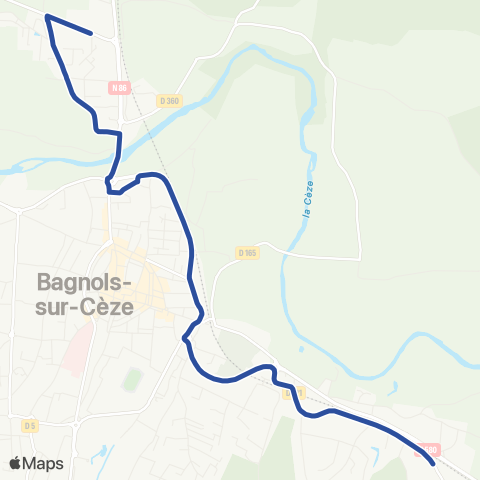 UGGO Mobilités ZA Fangas - Les 2 Platanes / ZA de l'Étoile map