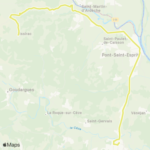 UGGO Mobilités Issirac – Aiguèze – Bagnols-sur-Cèze map