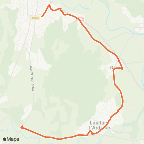UGGO Mobilités Laudun - Orsan - Bagnols sur Ceze map